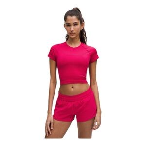 Lululemon Swiftly Tech 2.0 Cropped Short-Sleeve Shirt Pink Dragonfruit Sz 14 NWT